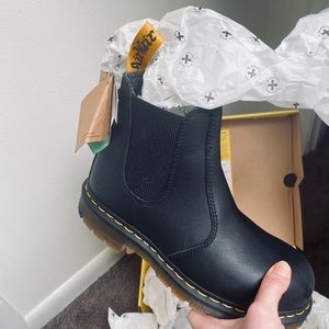 Dr. Martens steel toe, slip resistant boots